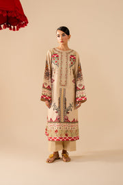 Cream Lawn Embroidered Shirt And Trouser Pakistani Party Dress