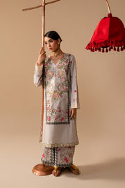 Grey Printed Lawn Pakistani Designer Dress