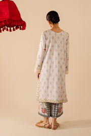 Grey Printed Lawn Pakistani Designer Dress