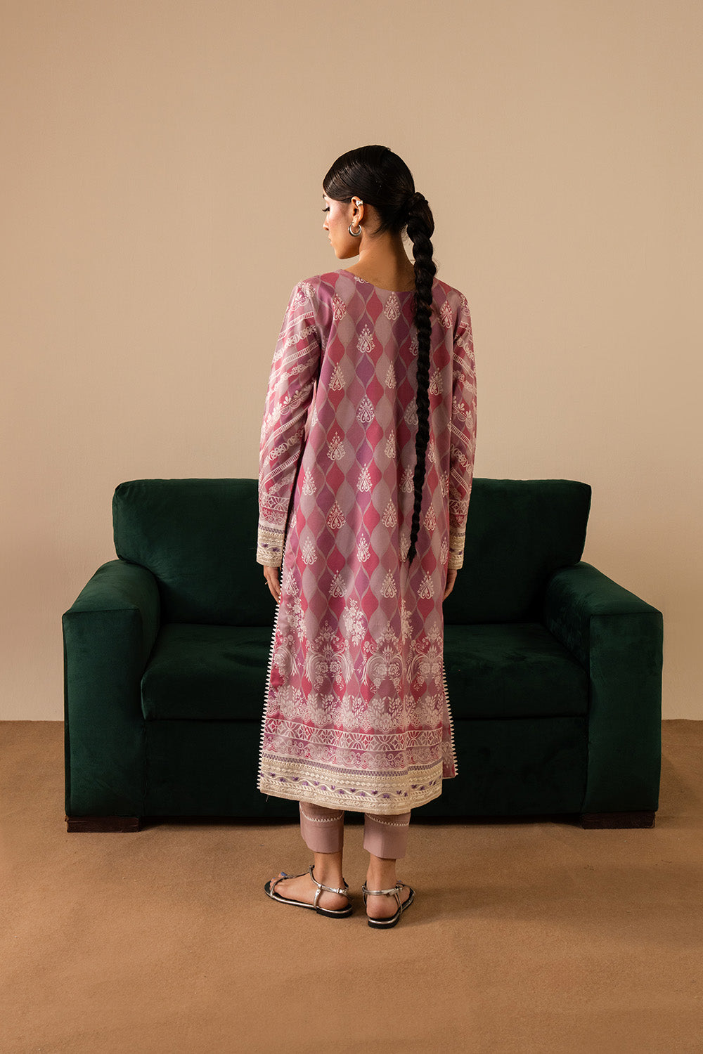 Off White Embroidered Lawn Shirt And Trouser