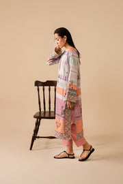 Peach Embroidered Lawn Ensemble Pakistani Party Dress