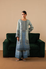 Light Blue Embroidered Lawn Pakistani Designer Dress