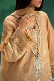 Yellow Embroidered Silk Ensemble Pakistani Party Dress