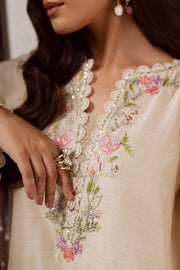 Ivory Embroidered Organza Ensemble With Dupatta Pakistani