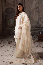Ivory Embroidered Organza Ensemble With Dupatta Pakistani
