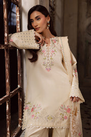 Ivory Embroidered Organza Ensemble With Dupatta Pakistani