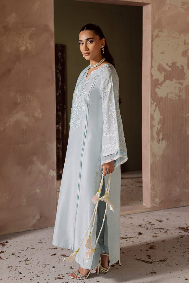 Grey Embroidered Organza Ensemble With Dupatta Pakistani Dress