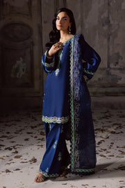 Blue Embroidered Organza Ensemble With Dupatta Pakistani