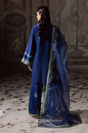 Blue Embroidered Organza Ensemble With Dupatta Pakistani