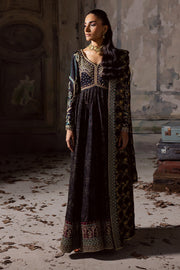 Black Embroidered Cotton Gown With Dupatta Pakistani Dress