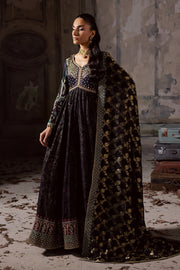 Black Embroidered Cotton Gown With Dupatta Pakistani Dress