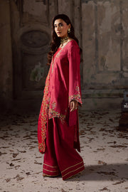 Red Embroidered Organza Ensemble With Dupatta Pakistani Party