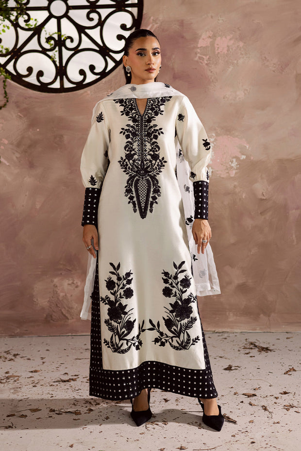 Dusty Pink Embroidered Silk Ensemble With Dupatta Pakistani Dress