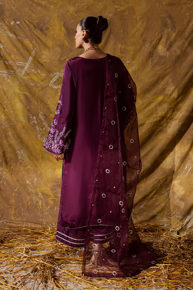 Olive Green Embroidered Organza Ensemble With Dupatta Pakistani