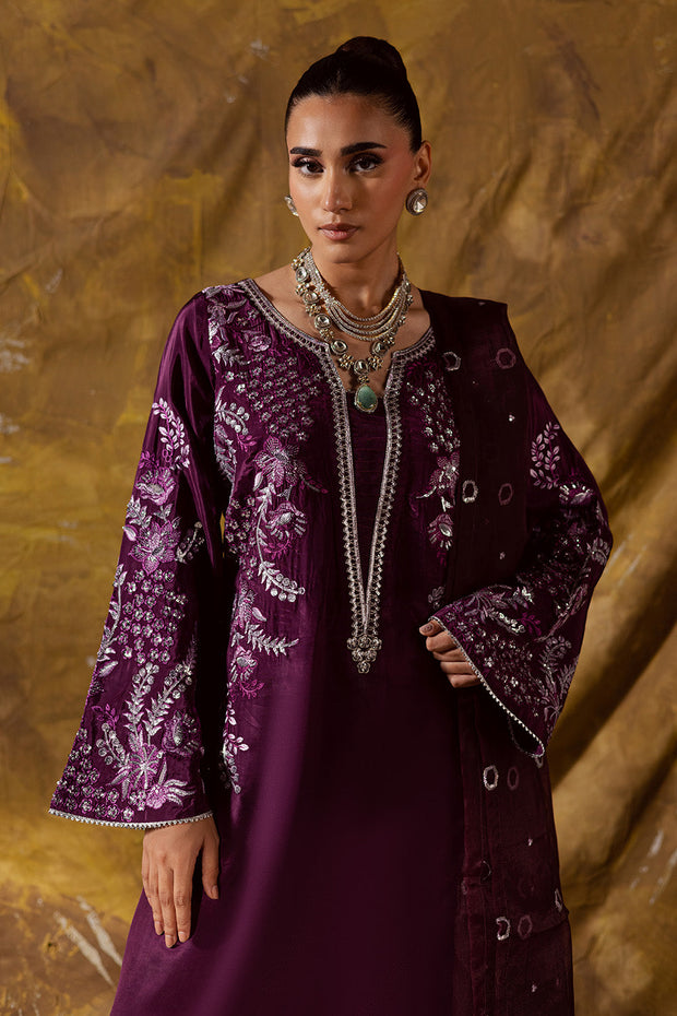 Olive Green Embroidered Organza Ensemble With Dupatta Pakistani