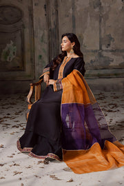 Black Embroidered Organza Ensemble With Dupatta Pakistani Dress