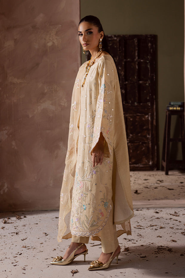 Grey Embroidered Organza Ensemble With Dupatta Pakistani