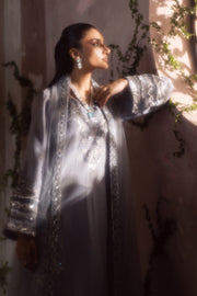 Charcoal Embroidered Silk Ensemble With Dupatta Pakistani Dress