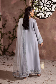 Charcoal Embroidered Silk Ensemble With Dupatta Pakistani Dress