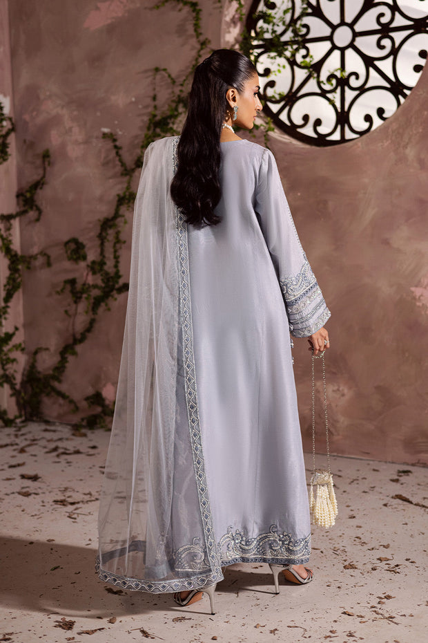 Charcoal Embroidered Silk Ensemble With Dupatta Pakistani Dress