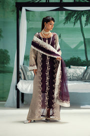 Silver Embroidered Organza Ensemble With Dupatta Pakistani