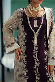 Silver Embroidered Organza Ensemble With Dupatta Pakistani