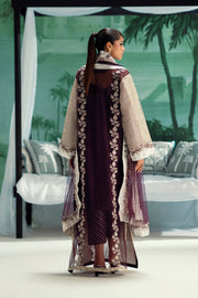 Silver Embroidered Organza Ensemble With Dupatta Pakistani