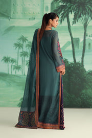 Orange Embroidered Cotton Ensemble Pakistani Dress