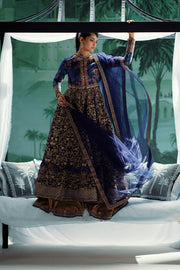 Grey Embroidered Organza Gown Pakistani Party Dress
