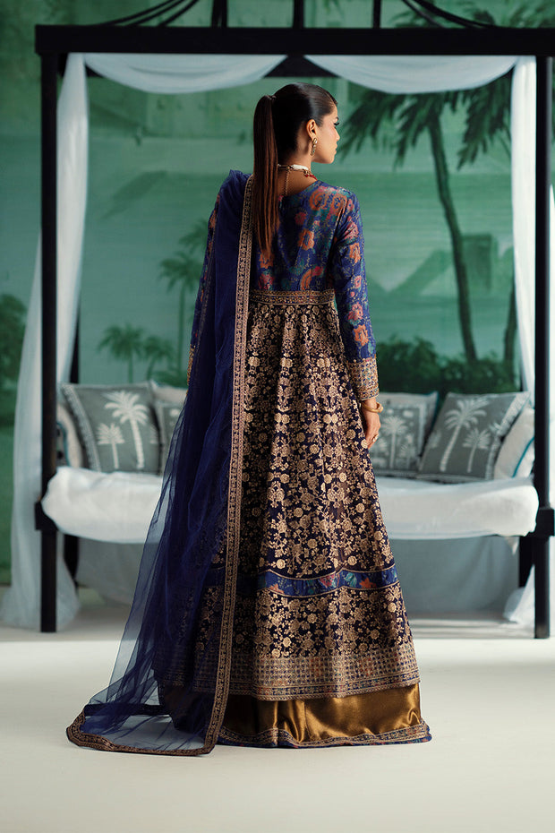 Grey Embroidered Organza Gown Pakistani Party Dress