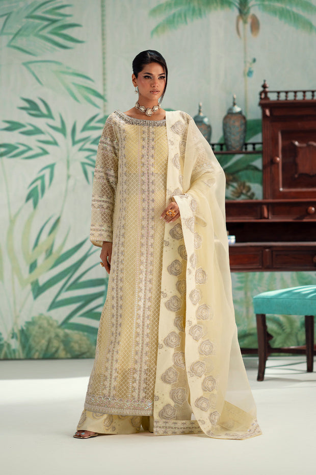 Silver Embroidered Organza Ensemble Pakistani Party Dress