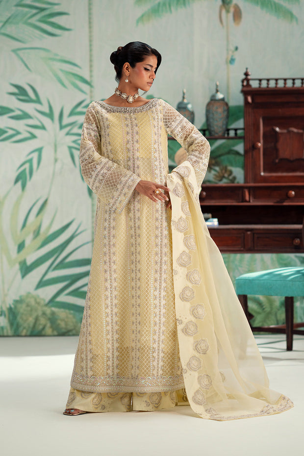 Silver Embroidered Organza Ensemble Pakistani Party Dress