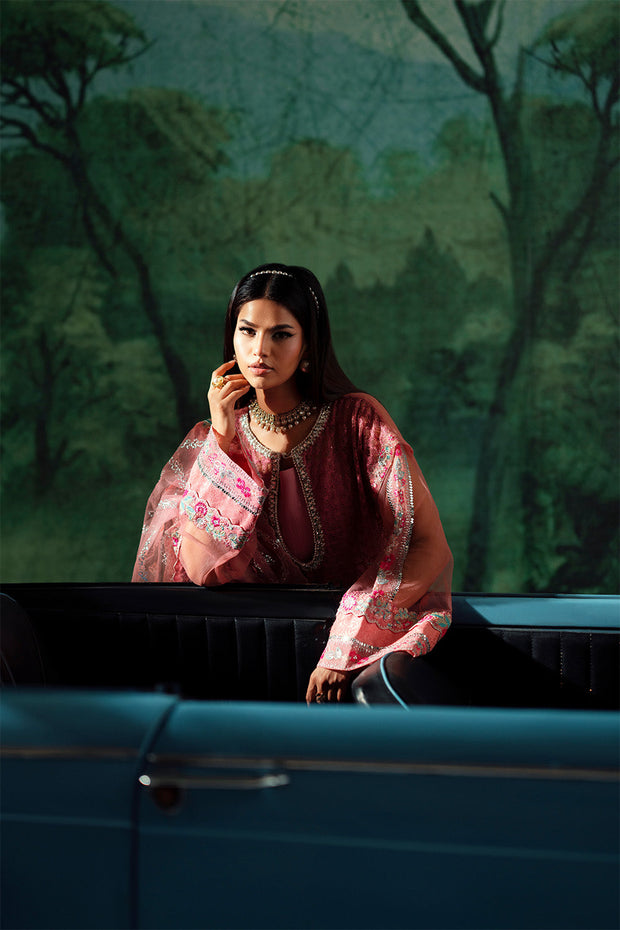 Sea Green Embroidered Net Ensemble Pakistani Dress