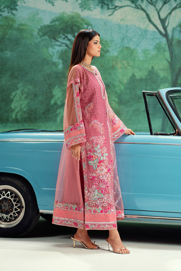 Sea Green Embroidered Net Ensemble Pakistani Dress