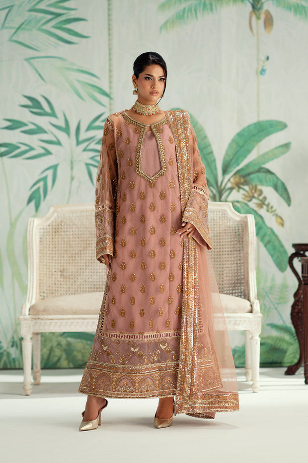 Gold Embroidered Organza Ensemble Pakistani Party Dress