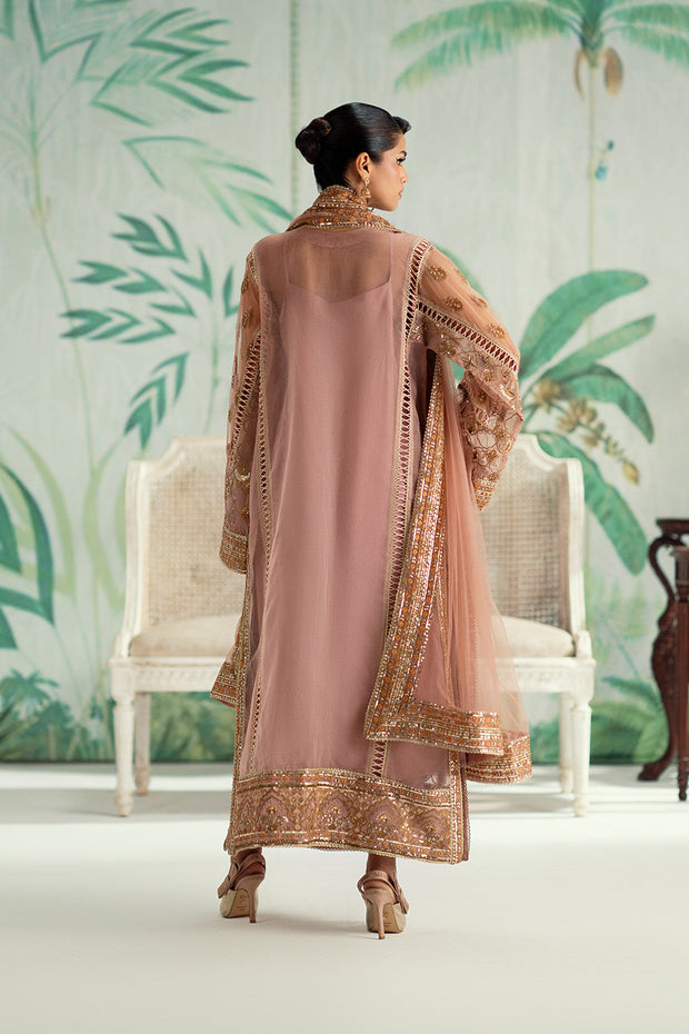Gold Embroidered Organza Ensemble Pakistani Party Dress