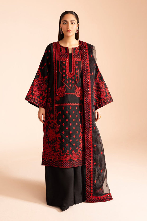 Black Elegant 3-Piece Pakistani Designer Dress