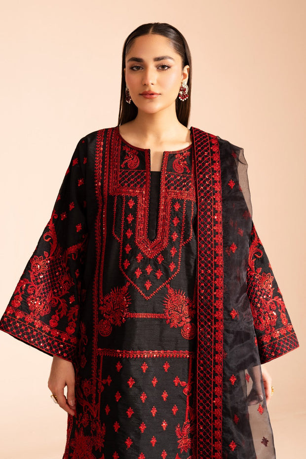 Black Elegant 3-Piece Pakistani Designer Dress