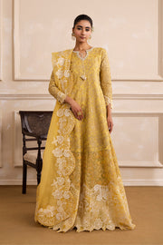 Mustard Embroidered Ensemble With Dupatta Pakistani Designer