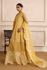 Mustard Embroidered Ensemble With Dupatta Pakistani Designer