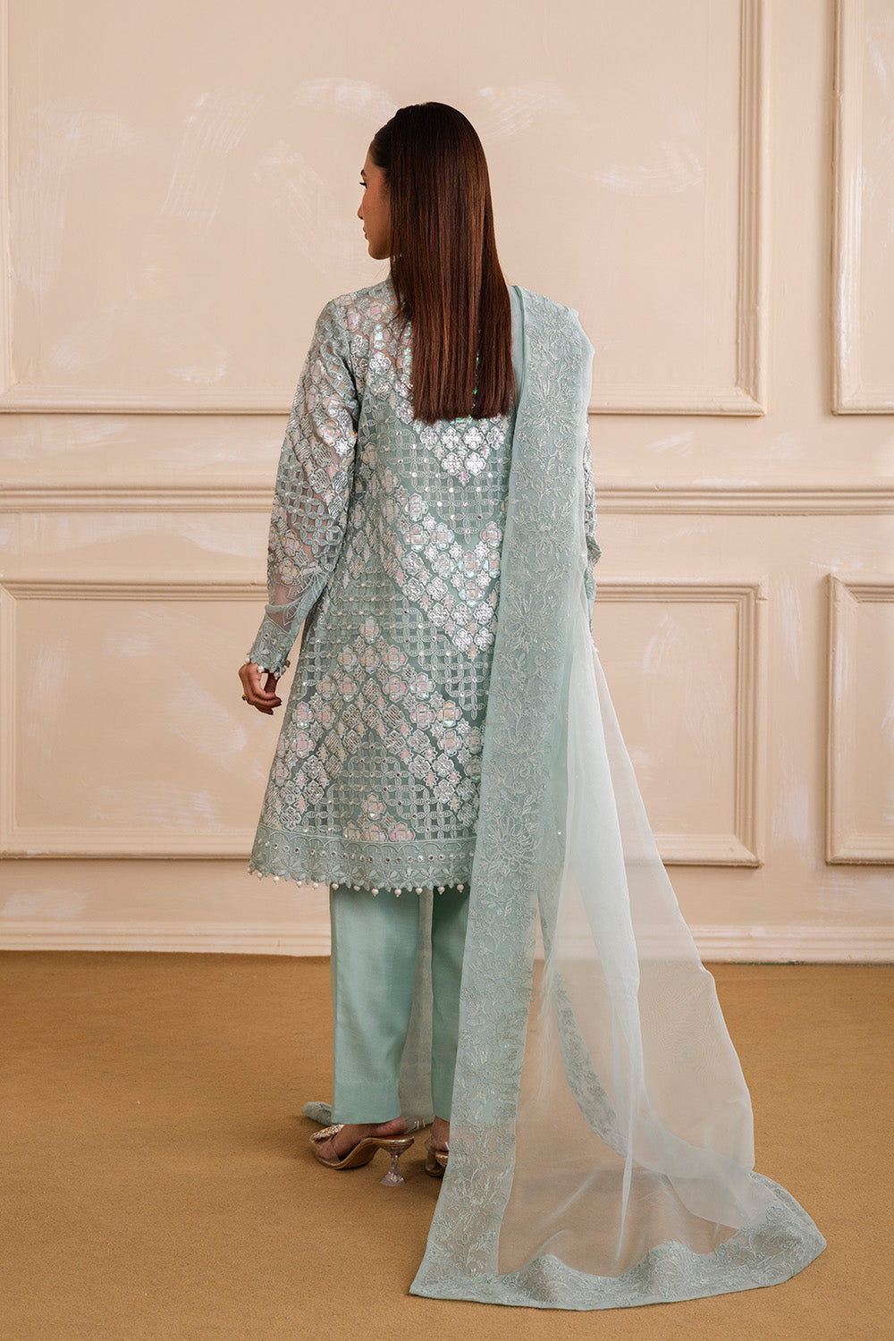 Elegant Peplum Frock With Straight Pants