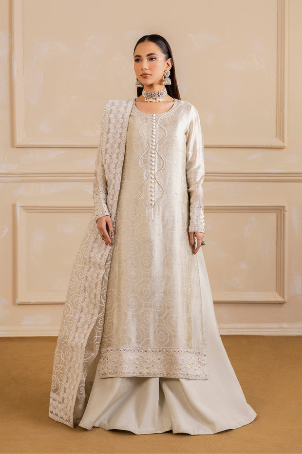 Beige Digitally Printed Ensemble Pakistani Designer Dress