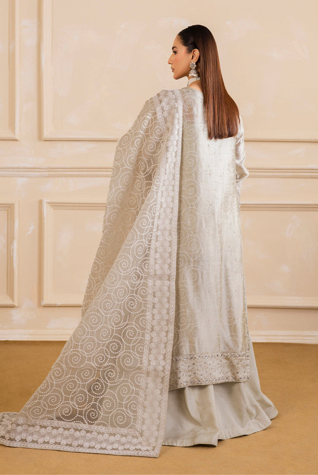 Beige Digitally Printed Ensemble Pakistani Designer Dress