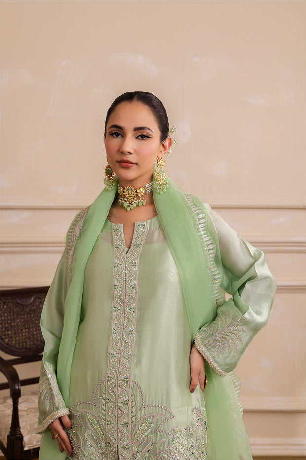 Grey Embroidered Ensemble With Dupatta Pakistani Designer Dress