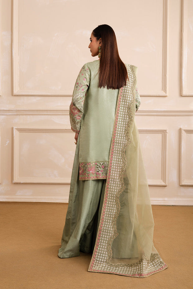 Grey Embroidered Ensemble Pakistani Dress