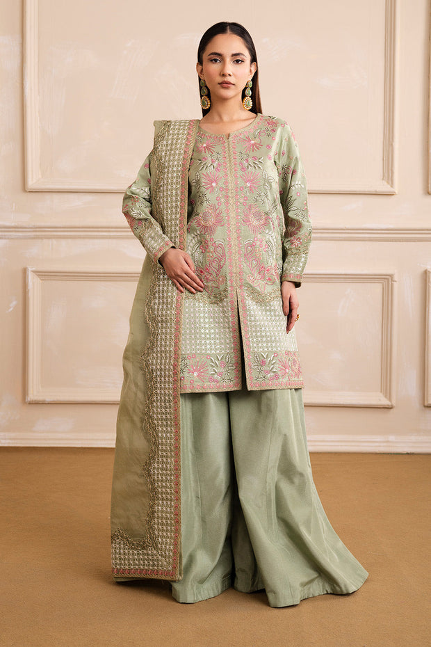 Grey Embroidered Ensemble Pakistani Dress