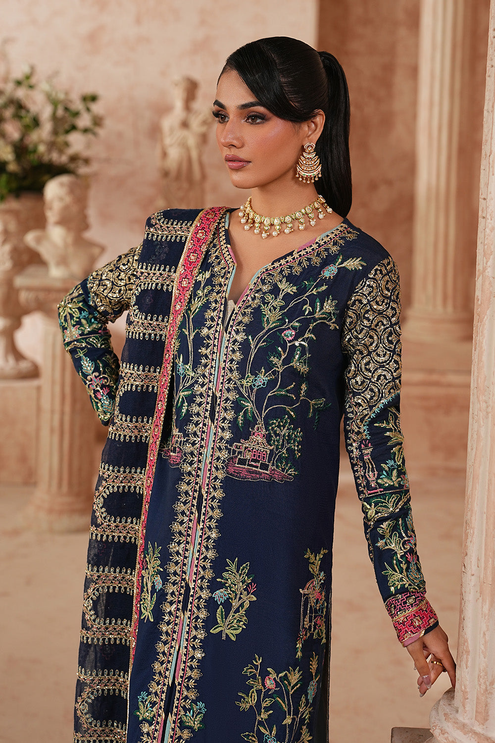 Majestic Organza Embroidered Pakistani Eid Suit