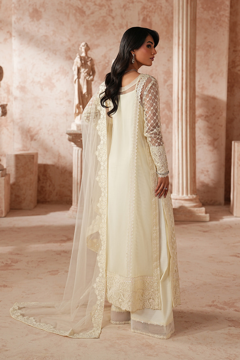Elegant Organza Embroidered Eid Suit With Dupatta