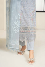 Maria B Elegant Ice Blue Shade Embroidred Pakistani Salwar Kameez Party Wear Suit