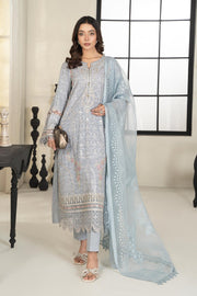 Maria B Elegant Ice Blue Shade Pakistani Salwar Kameez Party Dress